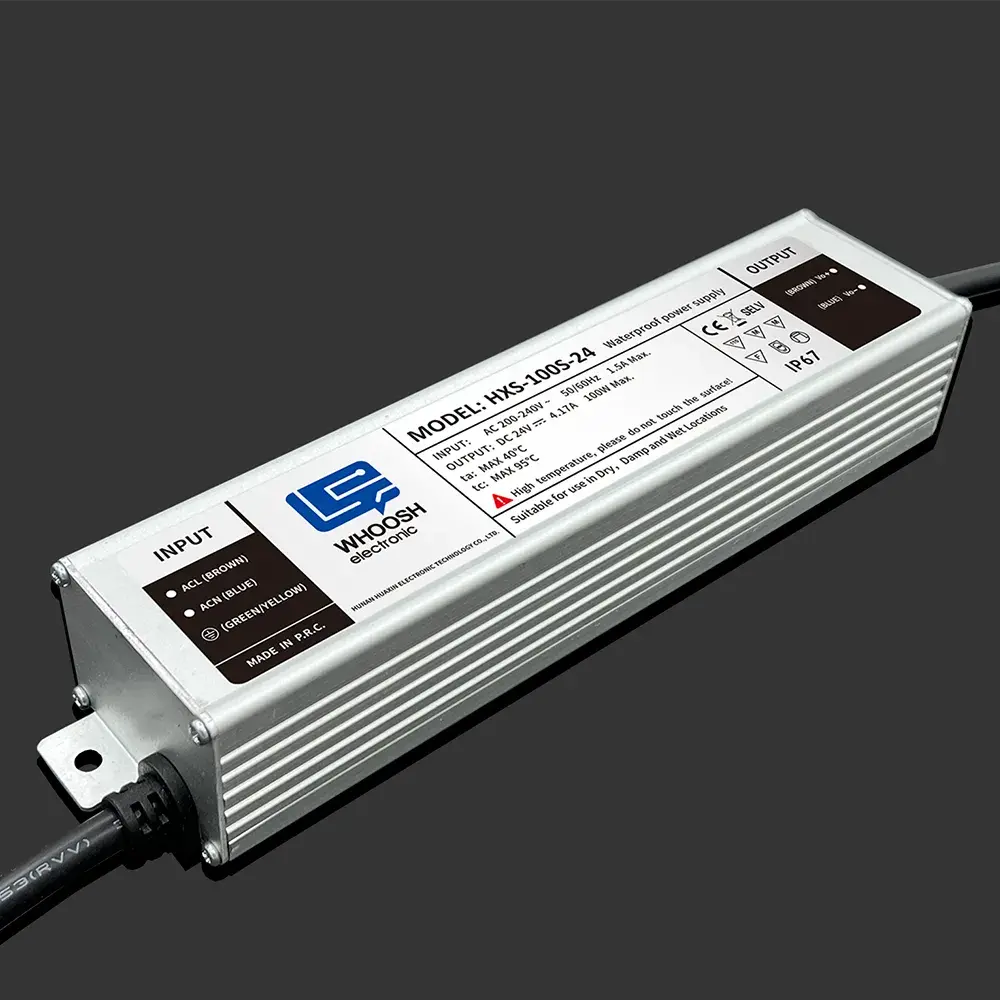 แหล่งจ่ายไฟกันน้ำ 12V 24V 100W ดีไซน์ IP67 ราคาโรงงานจีน