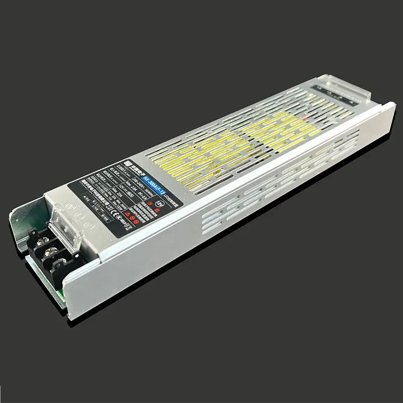 PF&gt;0.97 DC24V 12.5A 300W แหล่งจ่ายไฟแบบบาง CE สำหรับไฟ LED