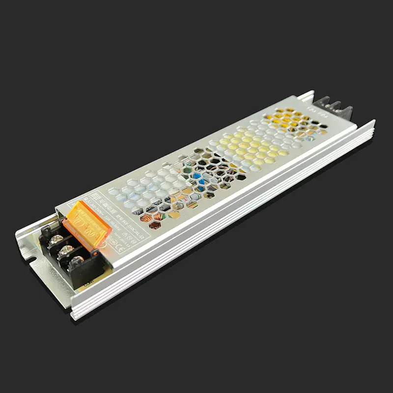 แหล่งจ่ายไฟกล่องไฟ DC 12V 12.5A 12Vdc 150 วัตต์ ตัวเรือนสีดำ แหล่งจ่ายไฟสำหรับไฟ LED 12V แบบบาง